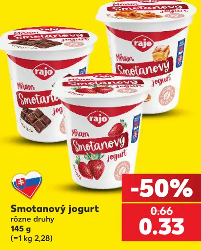 Rajo Mňam smotanový jogurt rôzne druhy