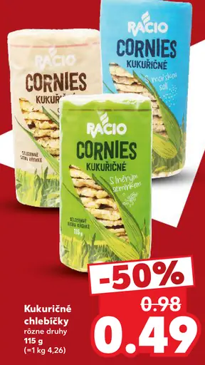 Racio Cornies kukuričné chlebíčky s ľanovým semienkom
