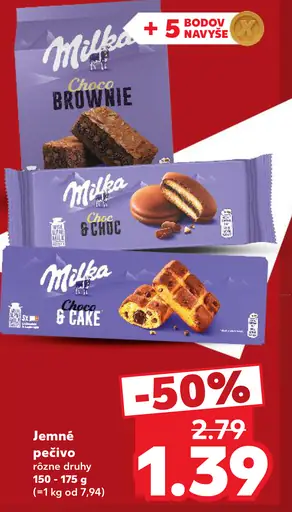 Milka jemné pečivo Choco Brownie, Choco Cake & Choc, Choco Wafer Rolls