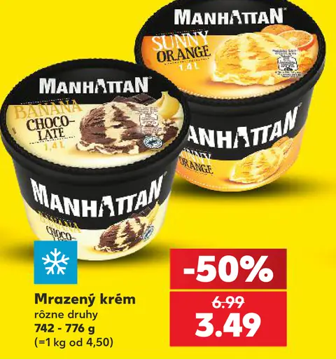 Manhattan mrazený krém rôzne druhy