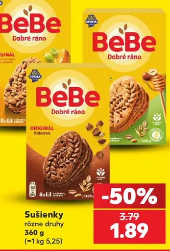 Bebe Dobré ráno sušienky rôzne druhy