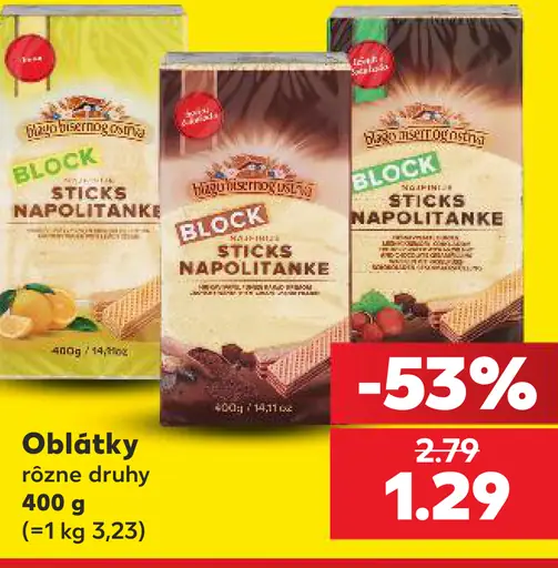 Oblátky s náplňou, rôzne druhy