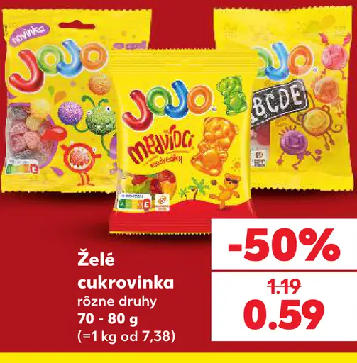 Jojo želé cukrovinka rôzne druhy