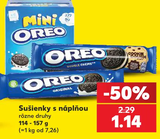 Oreo sušienky s náplňou rôzne druhy