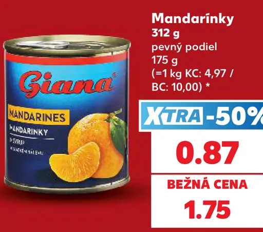 Giana mandarínky pevný podiel