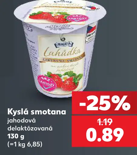 Kyslá smotana jahodová delaktózovaná