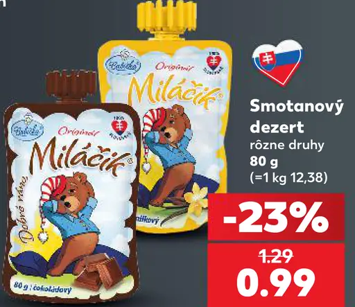 Miláčik dezert rôzne druhy