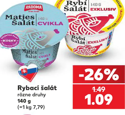 Rybí šalát, rôzne druhy: Matjes šalát cvikla, Rybí šalát Exklusiv