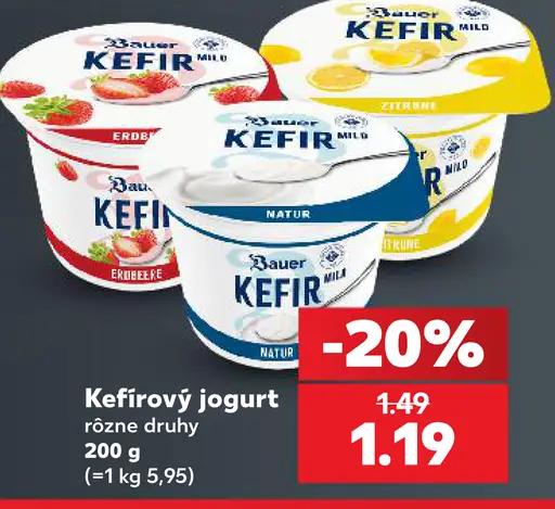 Kefírový jogurt, rôzne druhy
