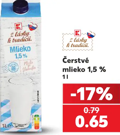Čerstvé mlieko 1,5%
