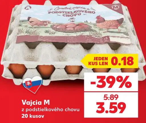 Vajcia M zo podstielkového chovu