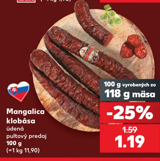 Mangalica klobása údená pultový predaj
