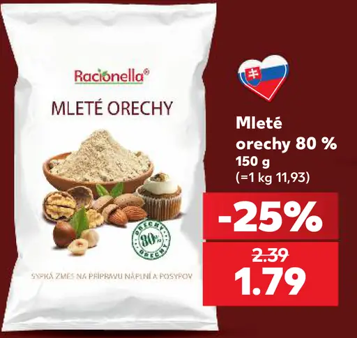 Mleté orechy 80 %