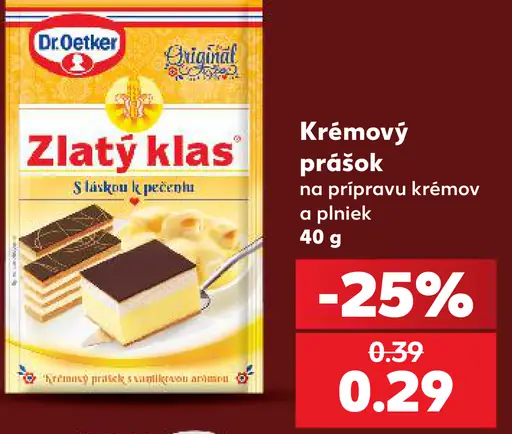 Zlatý klas krémový prášok na prípravu krémov a plniek