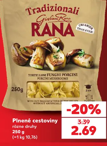 Rana plnené cestoviny s hubami porcini