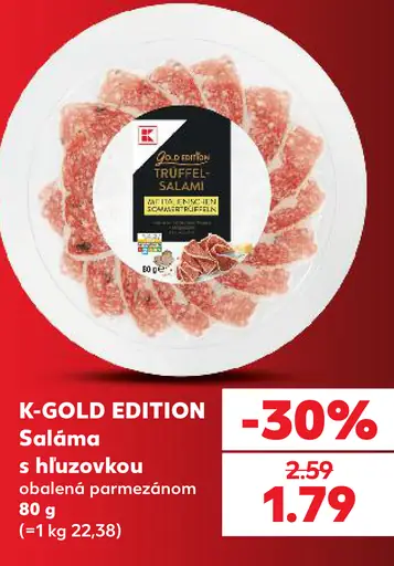 K-Gold Edition saláma s hľuzovkou obalená parmezánom