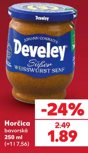 Develey Süßer Weisswurst Senf, bavorská horčica
