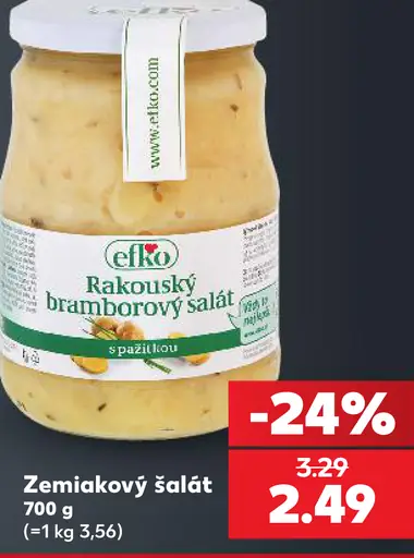 Efko rakúsky zemiakový šalát s pažítkou