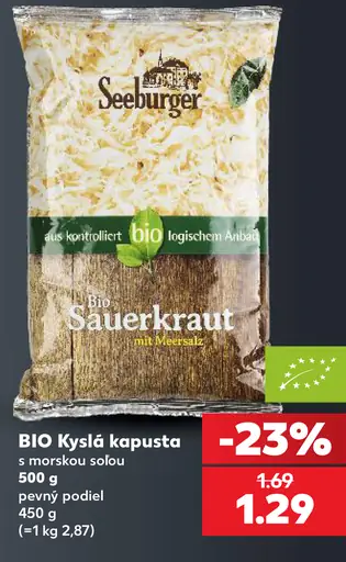 Seeburger Bio kyslá kapusta s morskou soľou