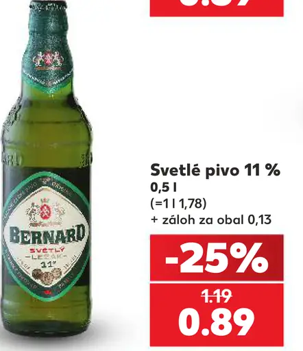 Bernard svetlé pivo 11 %