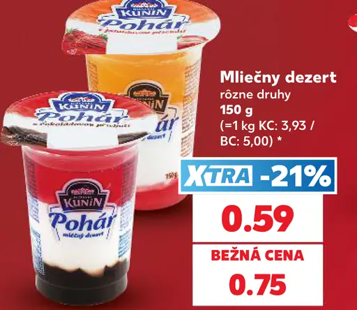 Kunín Mliečny dezert Pohár