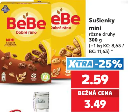 BeBe Dobré ráno mini sušienky, rôzne druhy