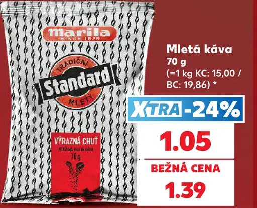 Marila Standard pražená mletá káva