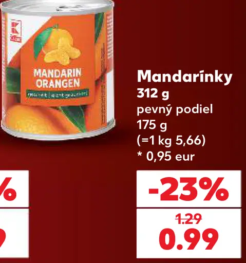 Mandarinky pevný podiel