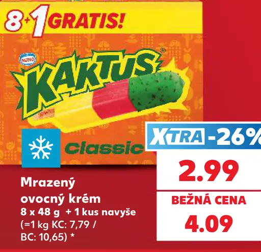 Kaktus mrazený ovocný krém Classic