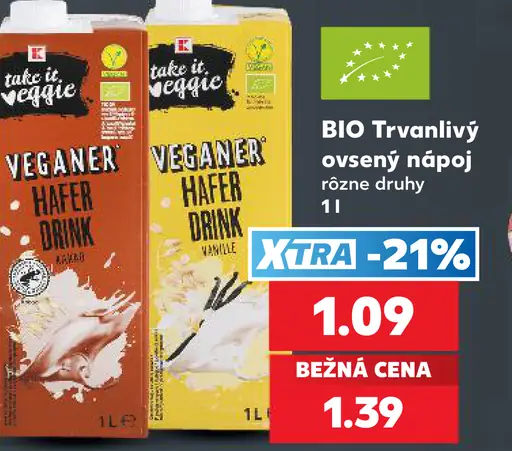 Take it veggie BIO trvanlivý ovsený nápoj – rôzne druhy