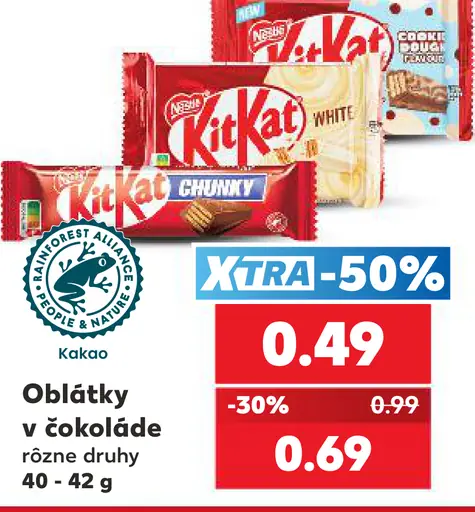 KitKat oblátky v čokoláde rôzne druhy
