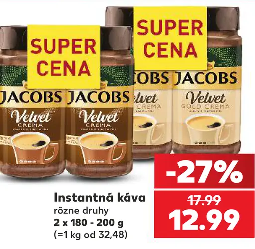 Jacobs Velvet Crema mletá káva