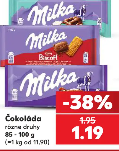 Čokoláda rôzne druhy Milka