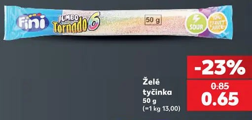 Fini Jumbo Tornado 6 želé tyčinka