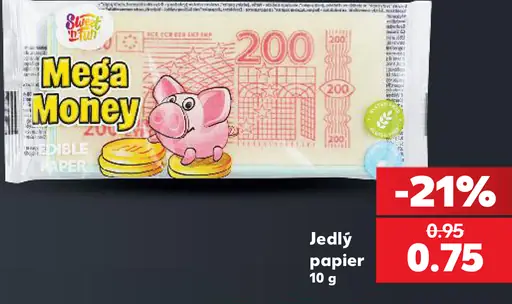 Mega money jedlý papier
