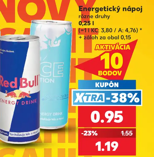 Energetický nápoj rôzne druhy