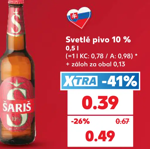 Šariš Světlé pivo 10%