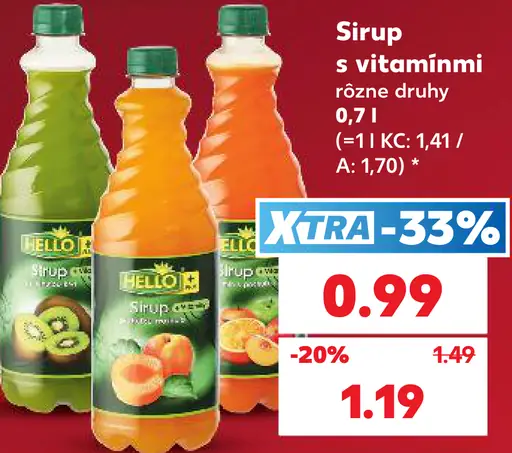 Hello sirup s vitamínmi, rôzne druhy
