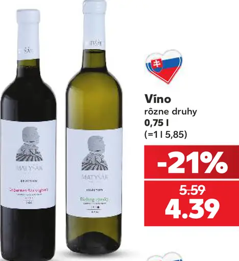 Matyšák víno rôzne druhy