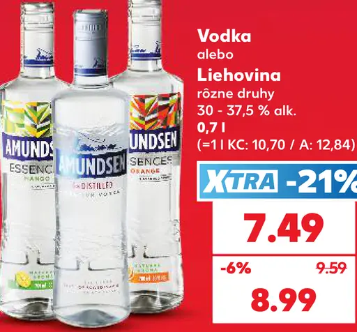 Amundsen vodka alebo liehovina rôzne druhy