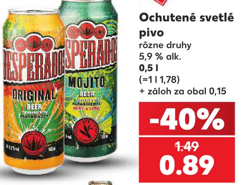 Desperados ochutené svetlé pivo – Original, Mojito, plechovka