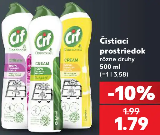 Cif čistiaci prostriedok rôzne druhy
