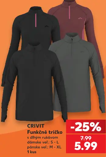 Crivit Funkčné tričko s dlhým rukávom