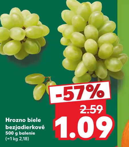 Hrozno biele bezjadierkové