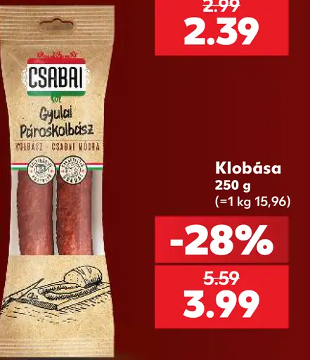 Csabai klobása Gyulai
