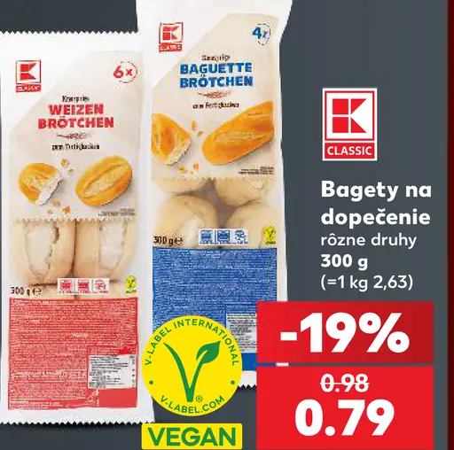 K-Classic Bagety na dopečenie