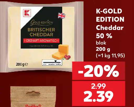 K-Gold Edition britský cheddar 50 %
