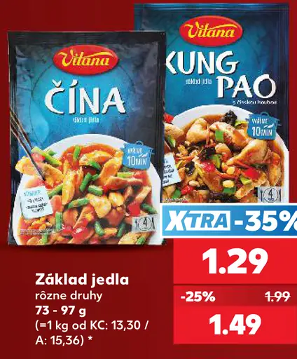 Vitana základné jedlá – rôzne druhy