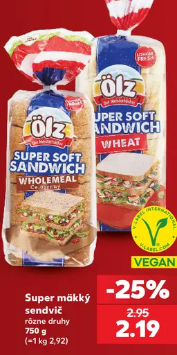 Ölz Super Soft Sandwich – celozrnný a pšeničný