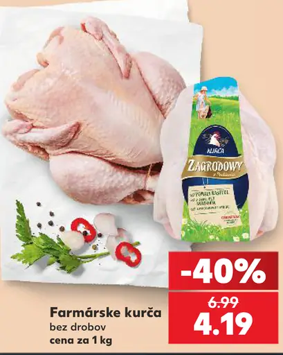 Farmárske kura bez drobov
